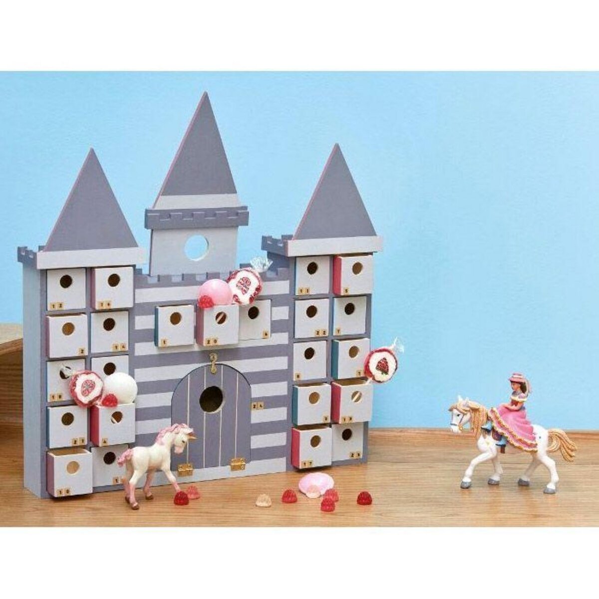 Artemio Calendrier de l'Avent Château en bois à décorer 42 x 42 cm