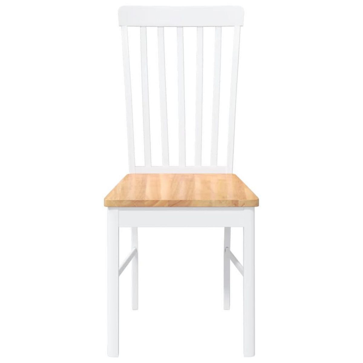 VIDAXL Chaises a manger 2 pcs blanc bois massif caoutchouc