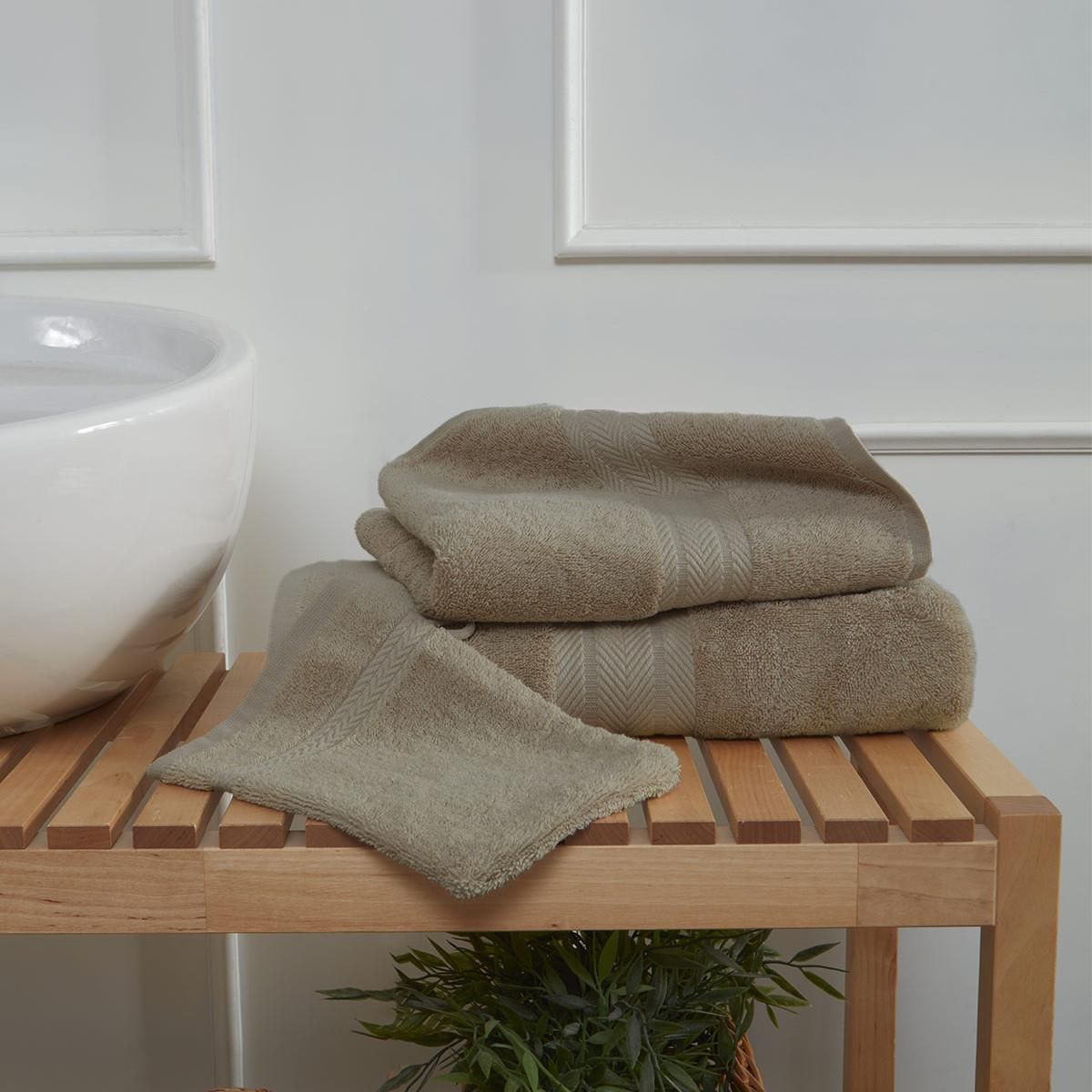 Sensei Maison Ensemble de bain 3 pièces (1 drap de bain + 1 serviette de toilette + 1 gant) LUXURY