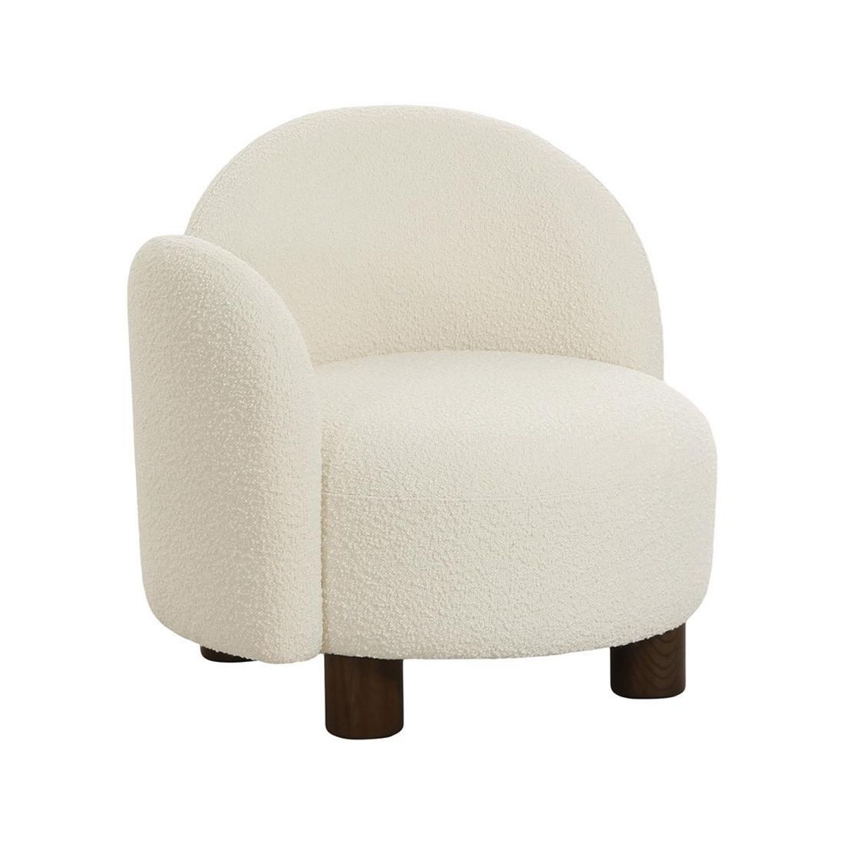 LISA DESIGN Leonardo - fauteuil accoudoir gauche - pieds en frêne massif - en tissu bouclette