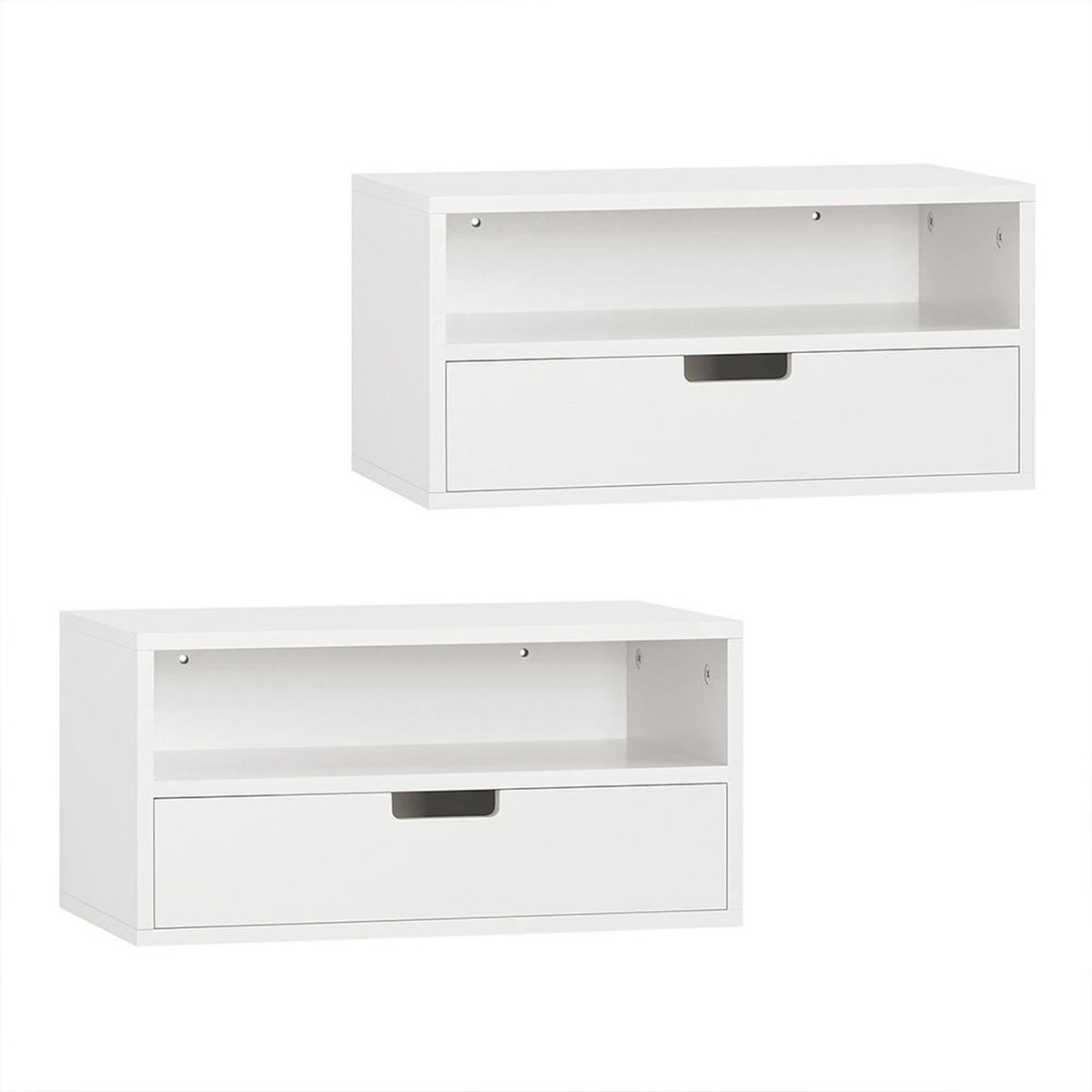 SOBUY Étagère Murale avec Tiroirs Blanc 45x25x22cm NKD03-WX2