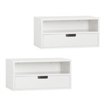 SOBUY Étagère Murale avec Tiroirs Blanc 45x25x22cm NKD03-WX2