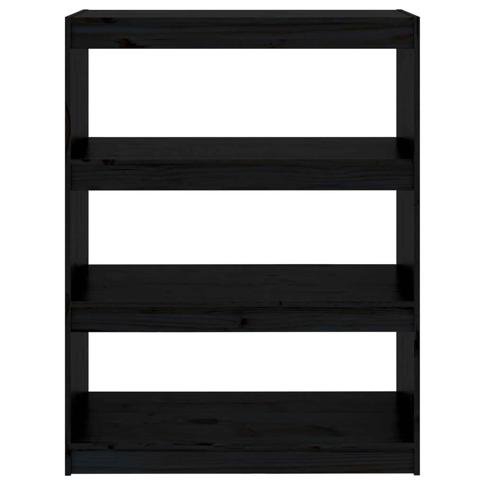 Voir la diapositive 5 : VIDAXL Bibliotheque/Separateur de piece Noir 80x30x103,5 cm Pin massif