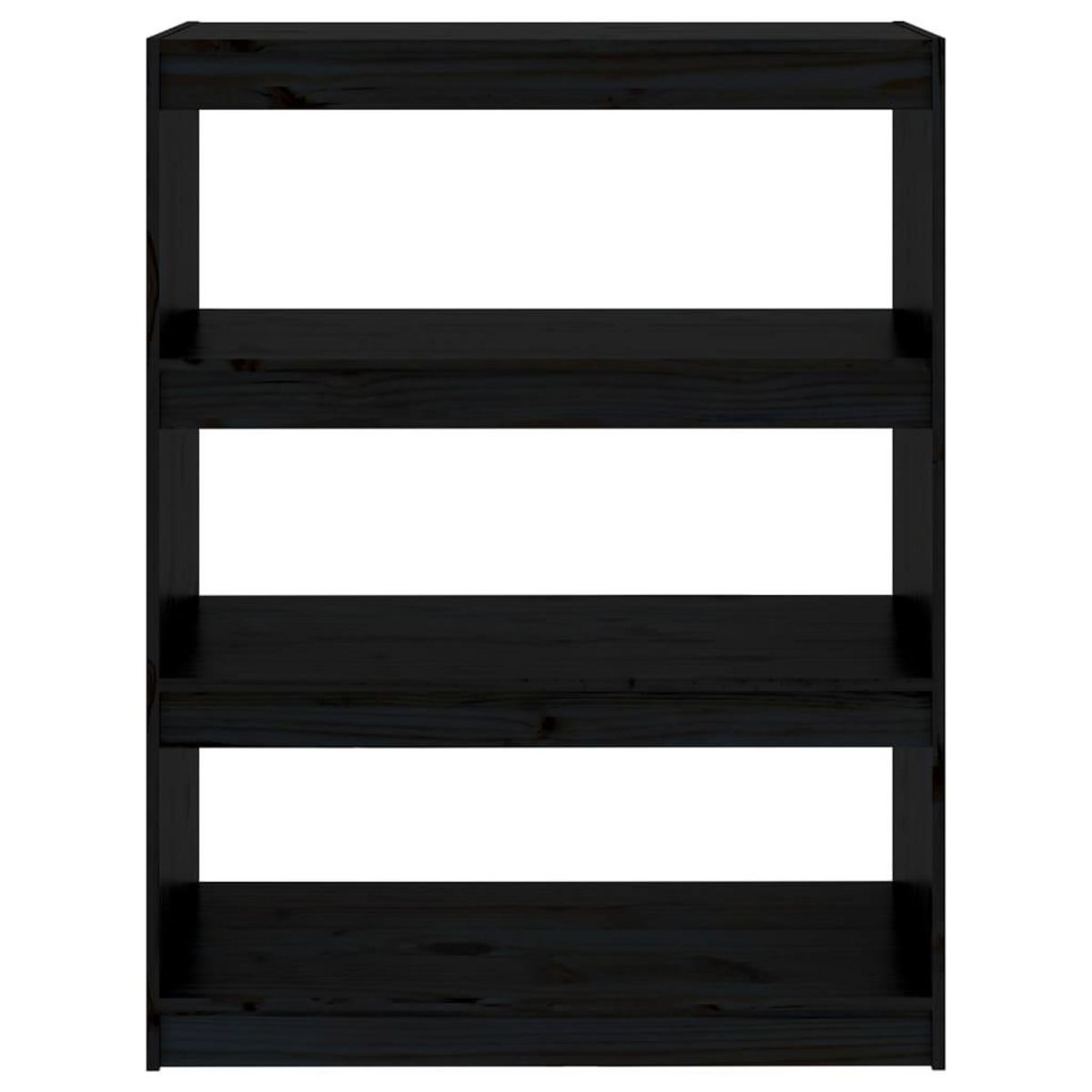 VIDAXL Bibliotheque/Separateur de piece Noir 80x30x103,5 cm Pin massif