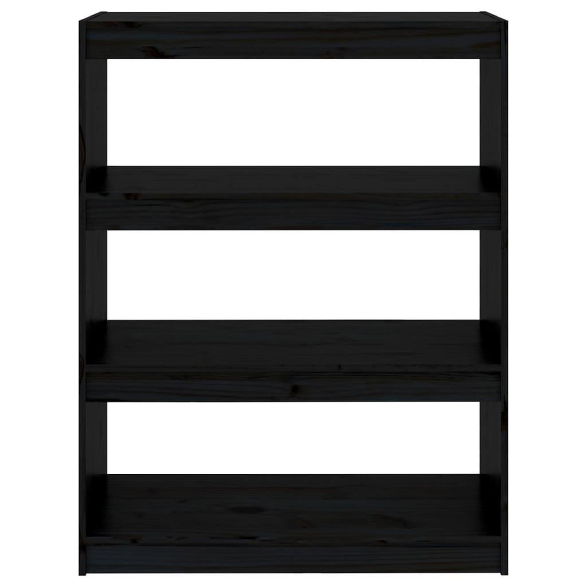 VIDAXL Bibliotheque/Separateur de piece Noir 80x30x103,5 cm Pin massif