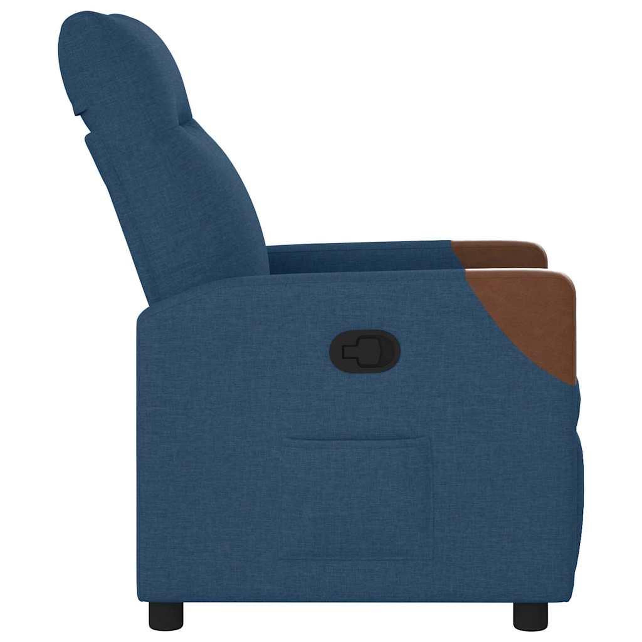 Voir la diapositive 4 : VIDAXL Fauteuil inclinable Bleu Tissu
