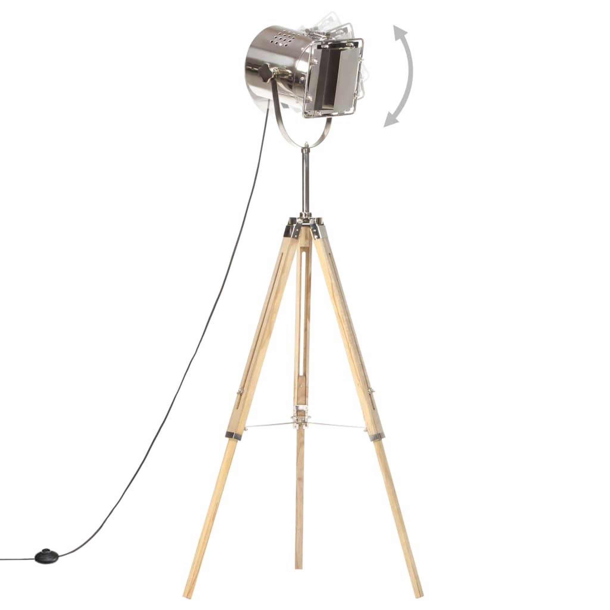 Voir la diapositive 3 : VIDAXL Lampadaire a trepied bois de manguier massif 140 cm