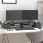 Voir la diapositive 3 : VIDAXL Support de moniteur Gris 100x27,5x15 cm Bois de pin solide