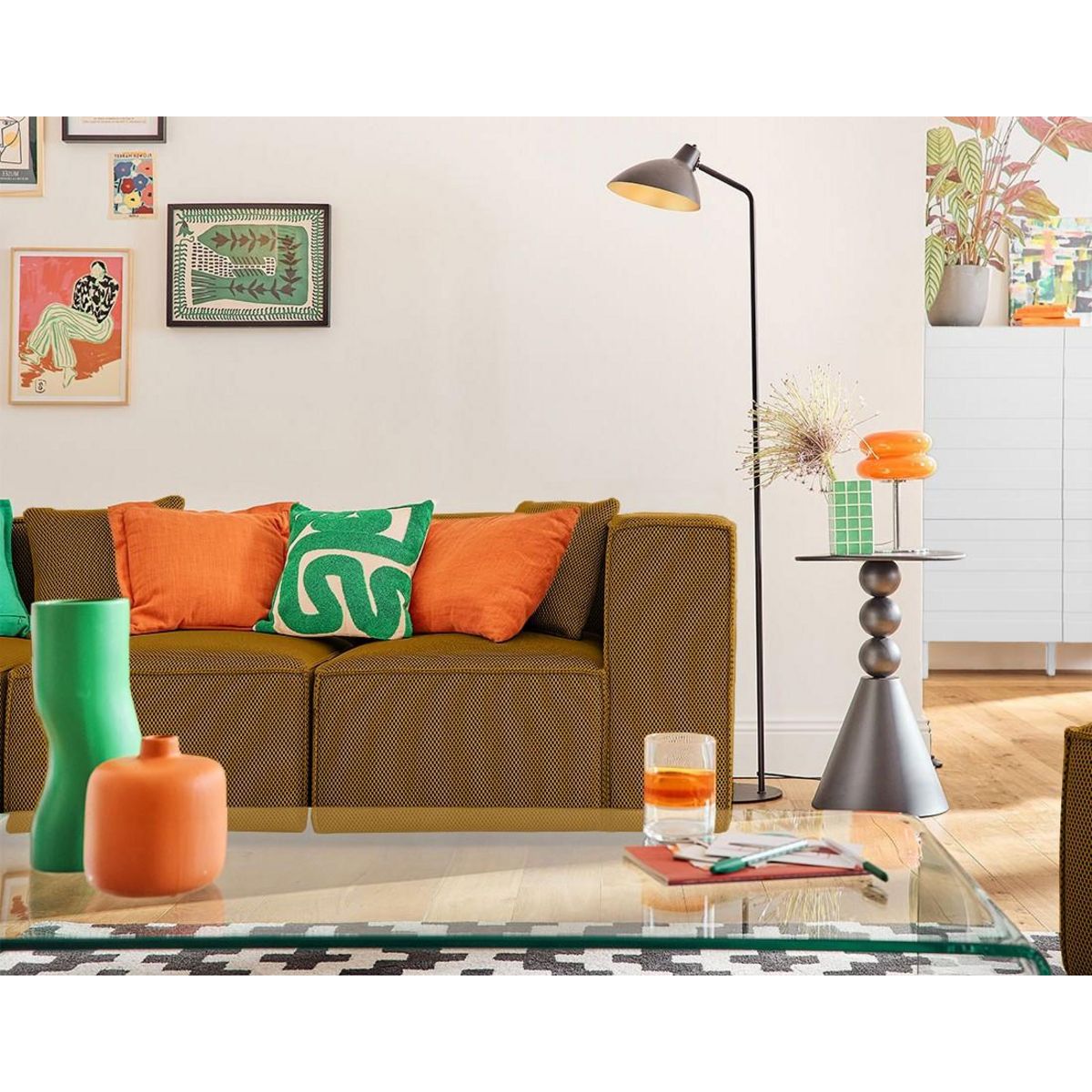 LISA DESIGN Arty - canapé modulable d'angle gauche 5 places - en tissu mailles 3d