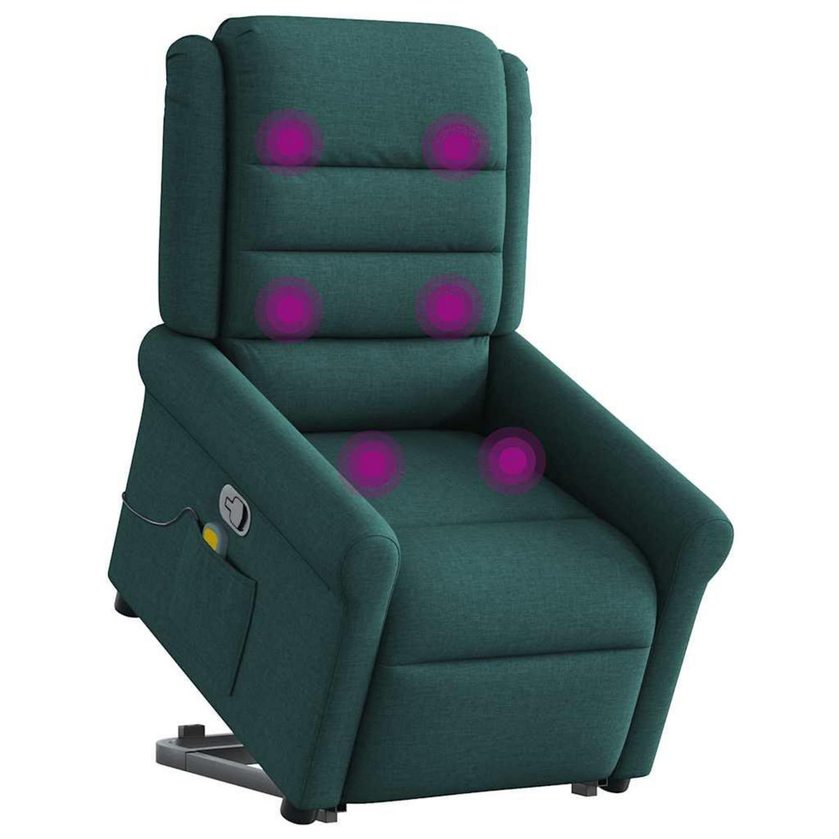 VIDAXL Fauteuil inclinable de massage Vert fonce Tissu