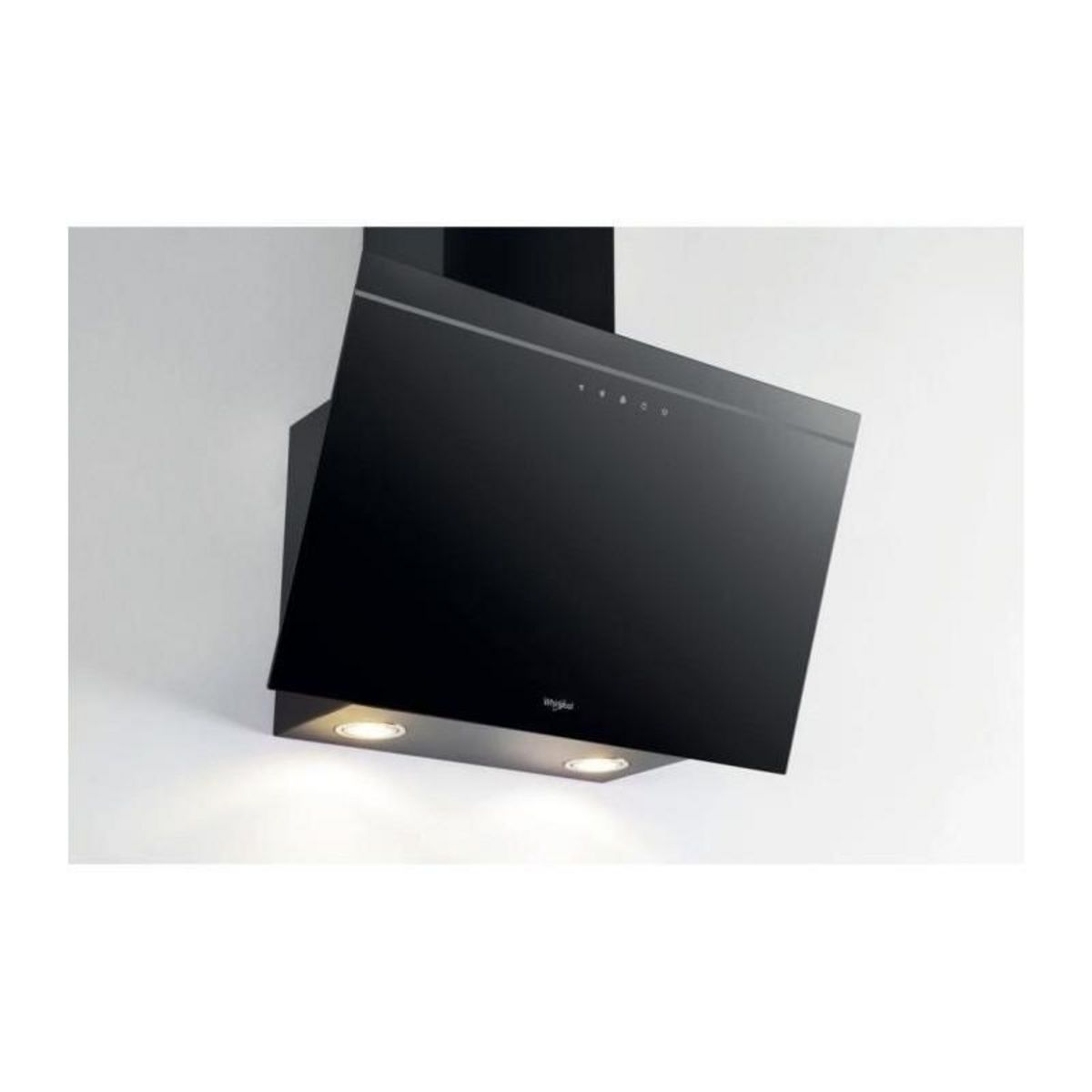 Whirlpool Hotte décorative inclinée 60cm 650m3/h noir - AKR62FLTK