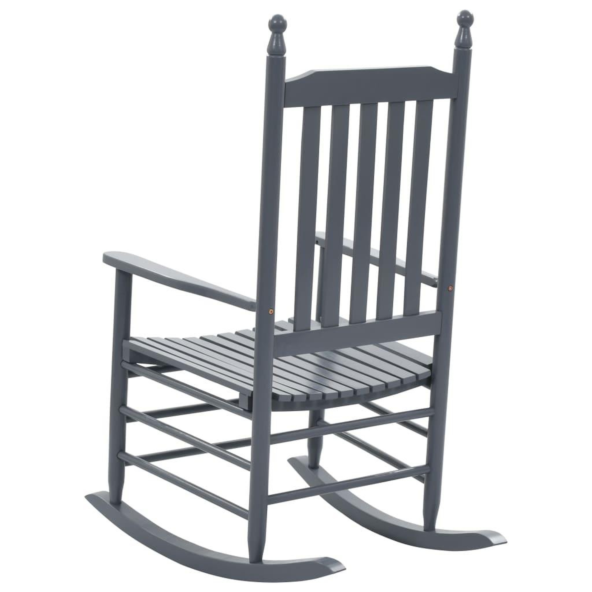 Voir la diapositive 4 : VIDAXL Chaise a bascule avec siege incurve Gris Bois de peuplier