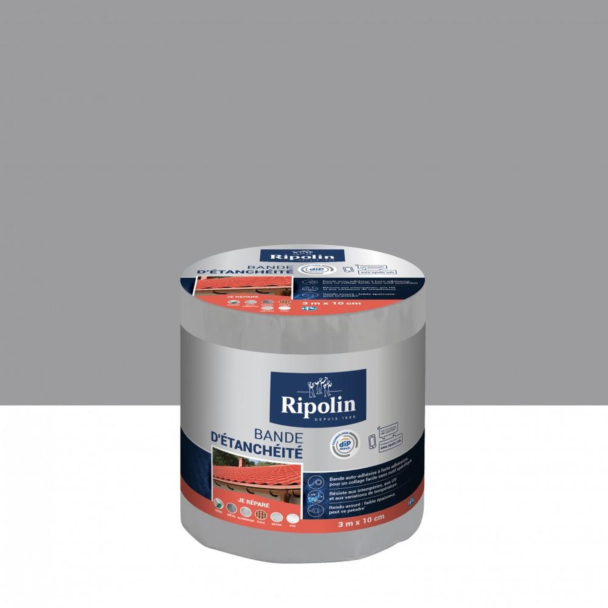 CENTRALE BRICO Bande d'étanchéité Adhésive ripolin, 3 m x 10 cm, gris