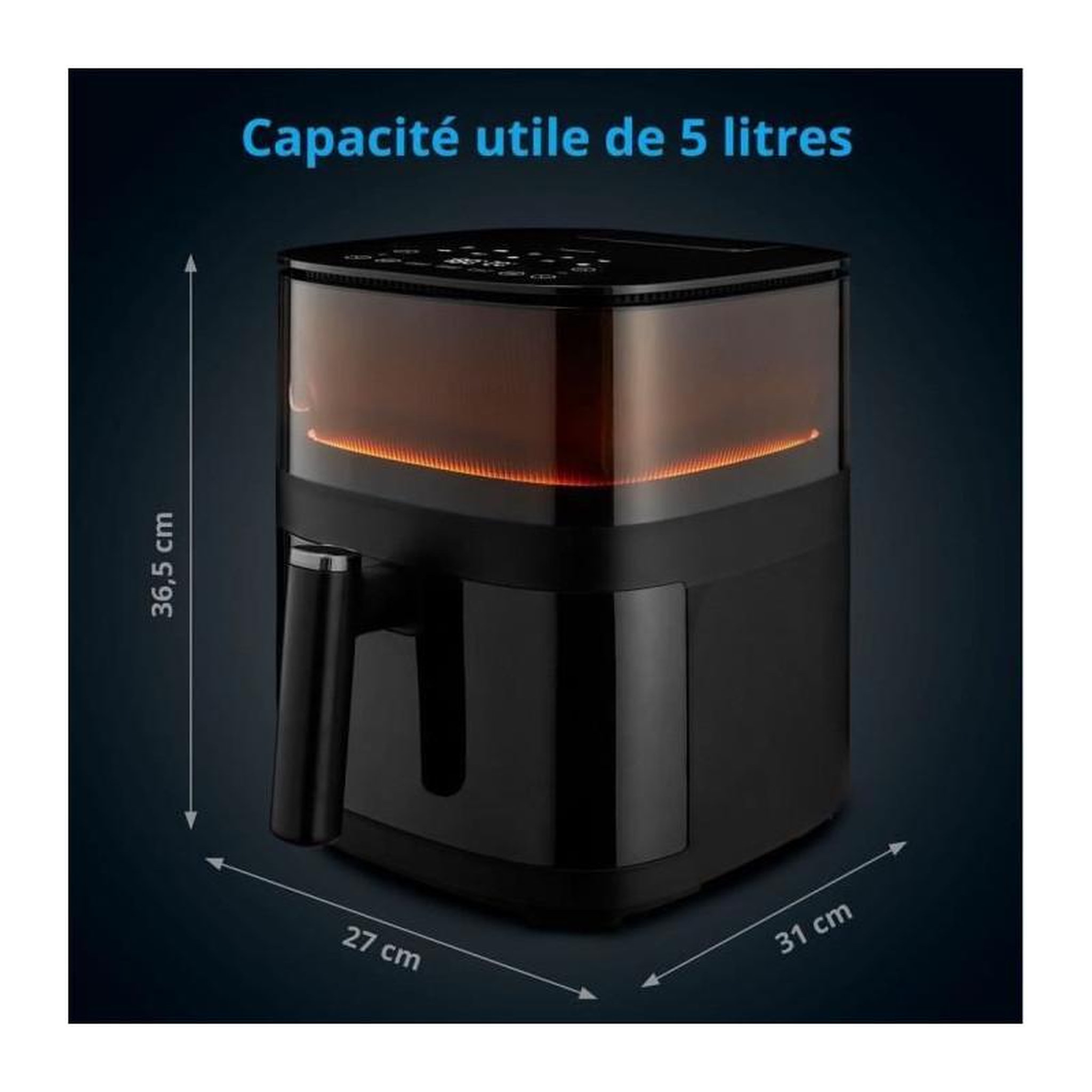 Voir la diapositive 5 : Medion Friteuse a air chaud sans huile - MD 11780 - Température jusqu'a 230 °C - 10 programmes - 5 L - 1500 Watt