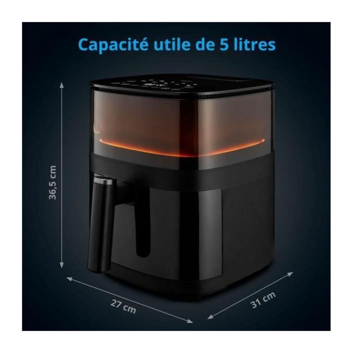 Medion Friteuse a air chaud sans huile - MD 11780 - Température jusqu'a 230 °C - 10 programmes - 5 L - 1500 Watt