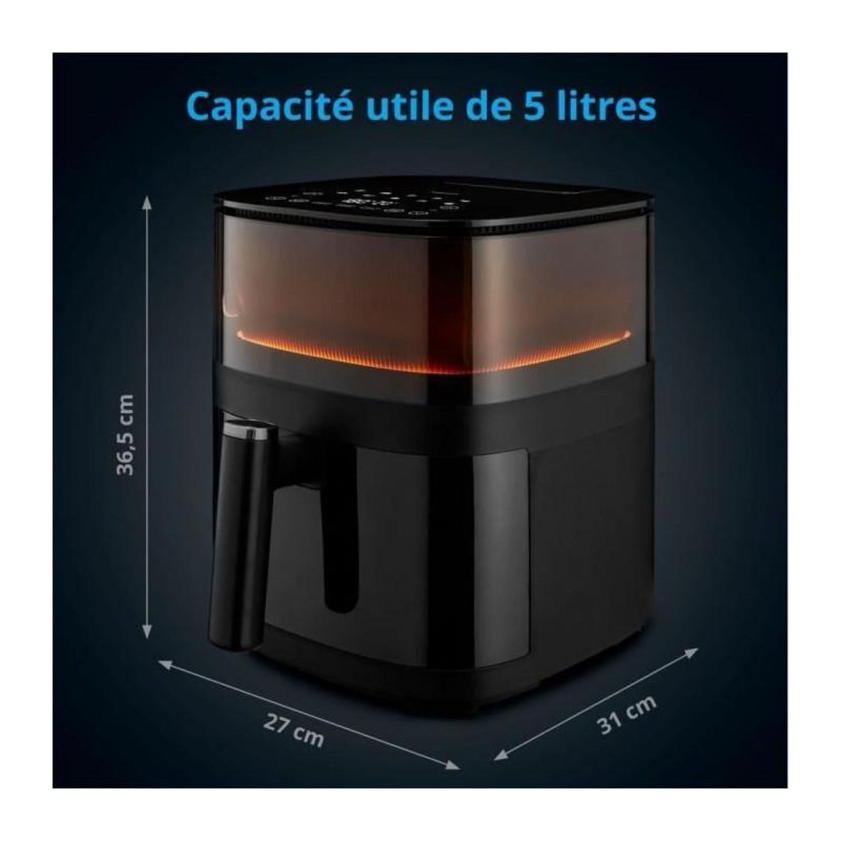 Medion Friteuse a air chaud sans huile - MD 11780 - Température jusqu'a 230 °C - 10 programmes - 5 L - 1500 Watt