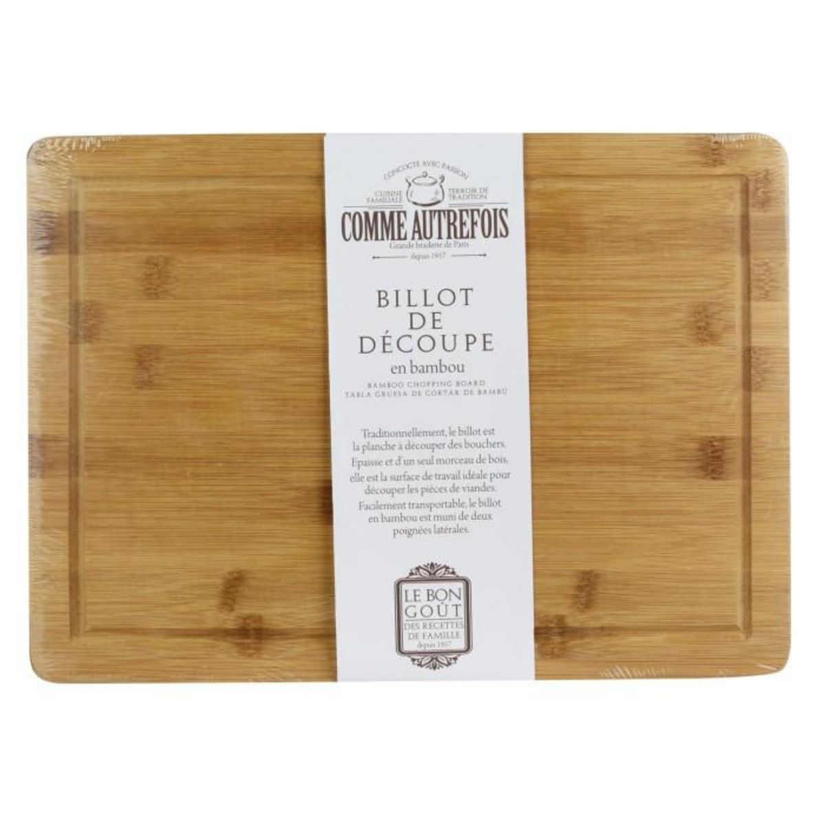 Paris Prix Billot de Découpe Bambou  Viande  39cm Naturel