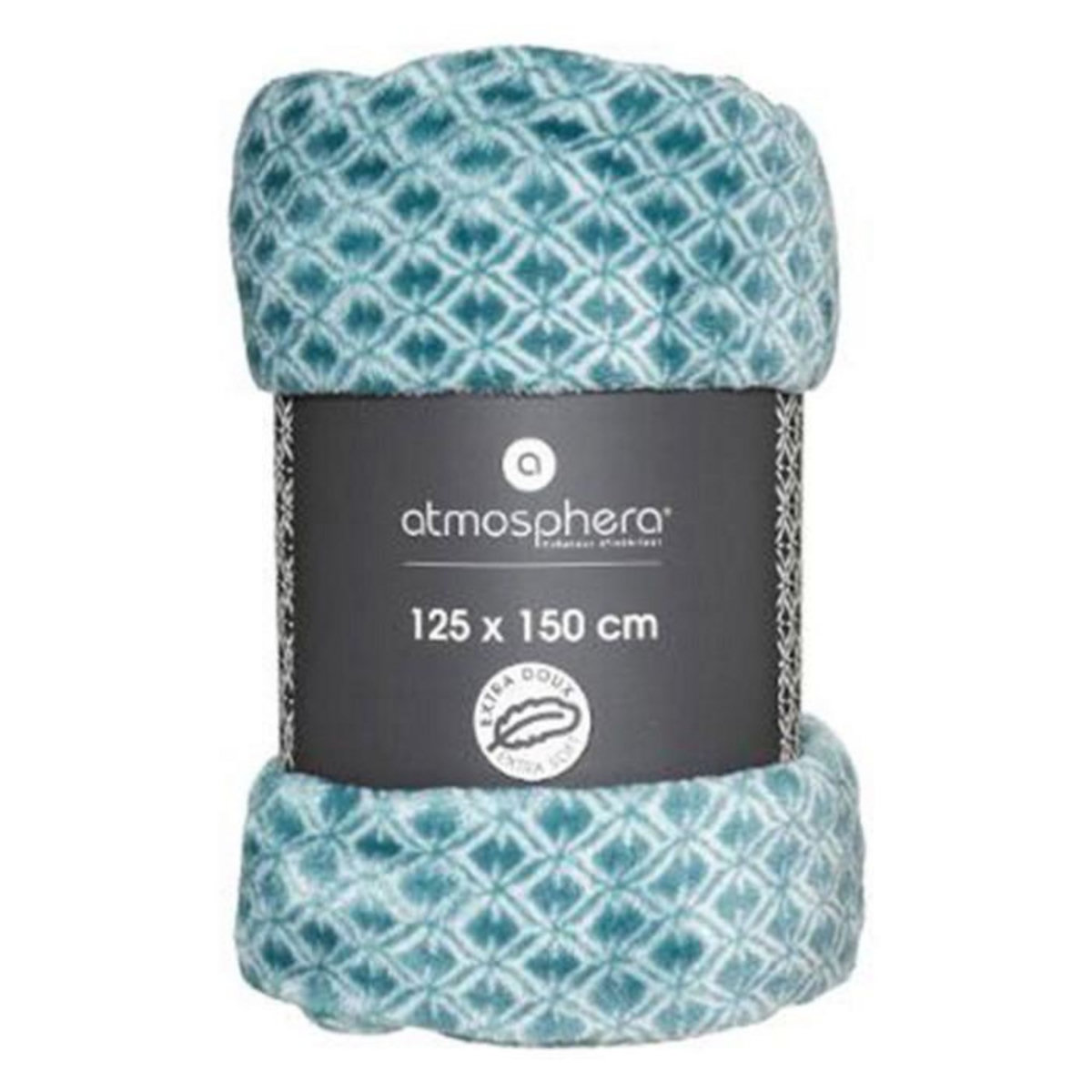 ATMOSPHERA Plaid Flanelle Imprimé  Otto  125x150cm Bleu