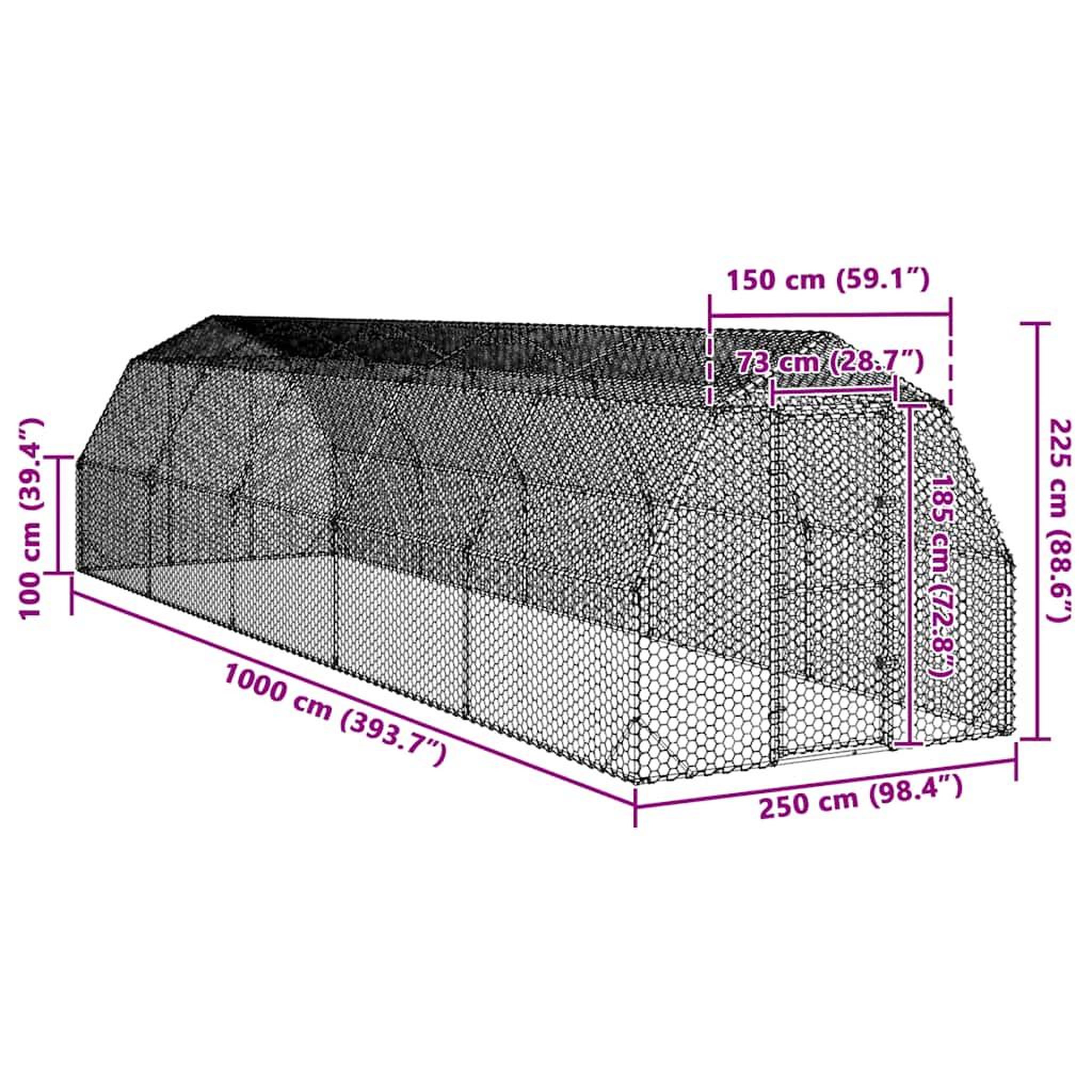 Voir la diapositive 6 : VIDAXL Poulailler 2,5x10x2,25 m acier galvanise