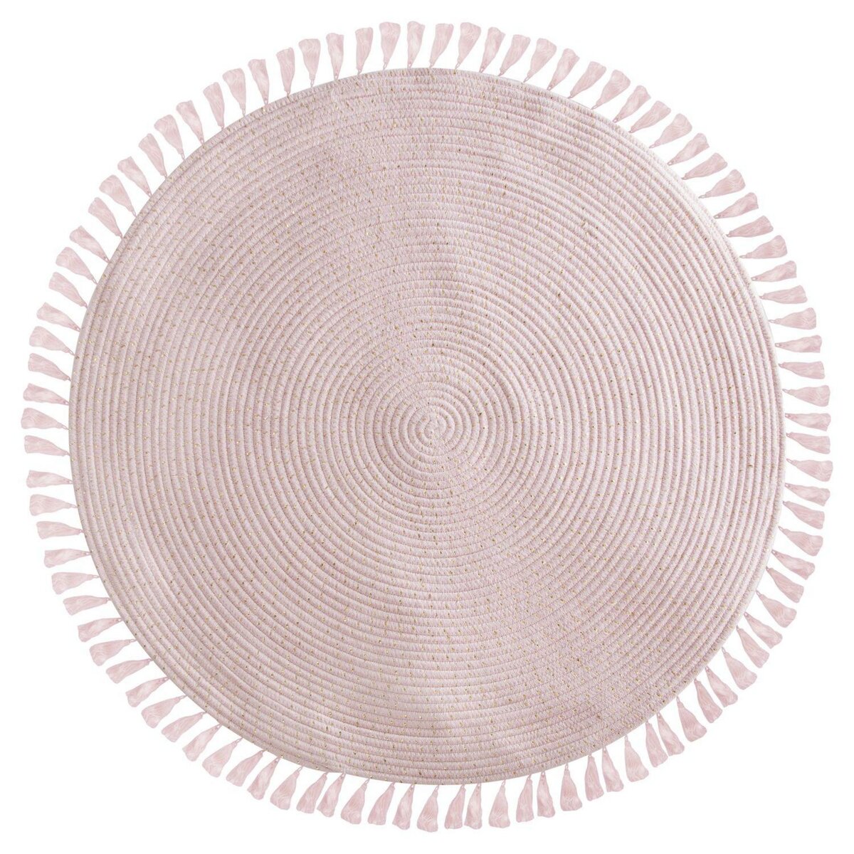 ATMOSPHERA FOR KIDS Tapis rond à franges en polycoton LUREX