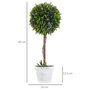 Voir la diapositive 3 : HOMCOM Lot de 2 plantes artificielles avec fleurs de lavande arbre artificiel tronc et pot inclus - hauteur 60 cm intérieur et extérieur vert