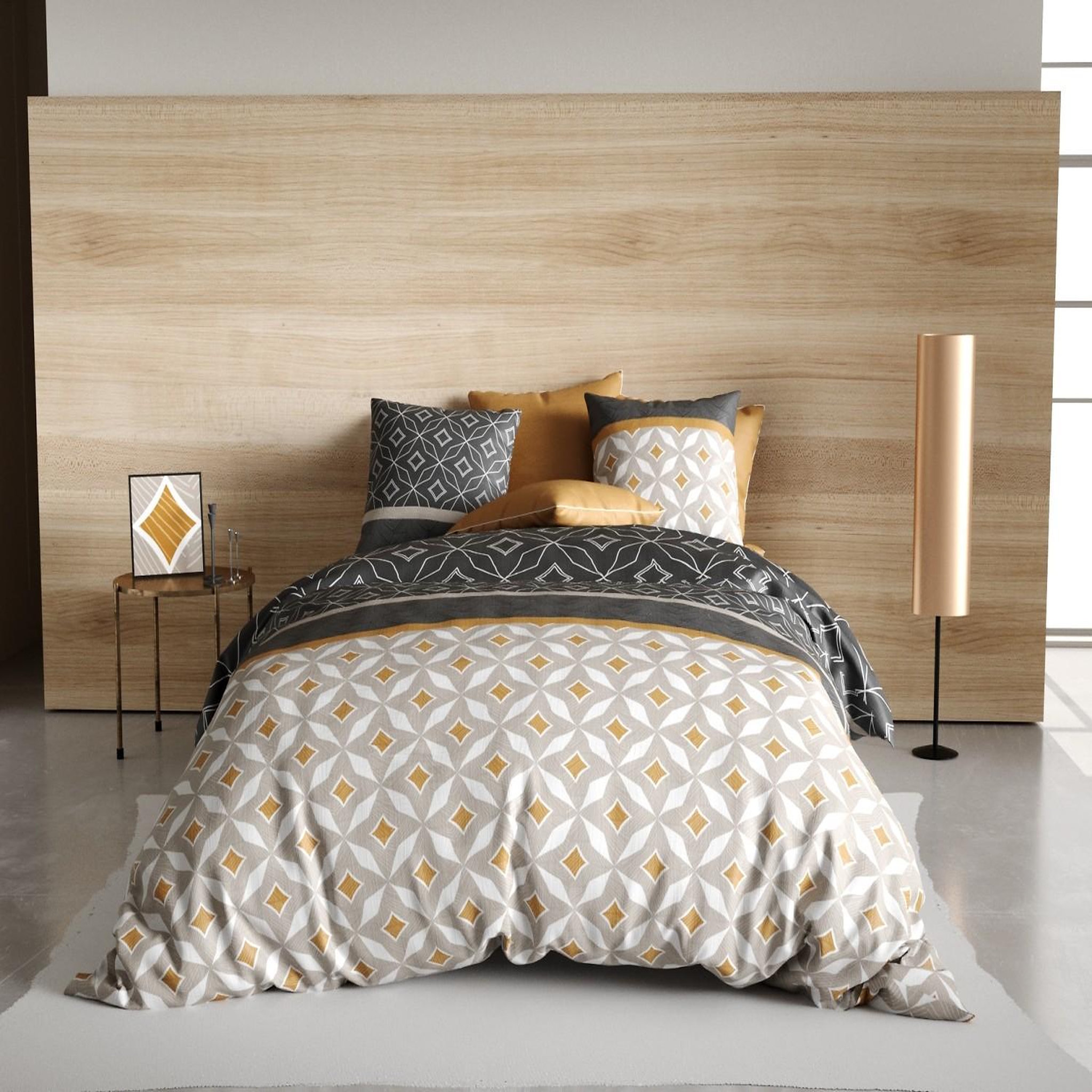 ATELIER DU COTON Parure housse de couette 100%coton 57fils ota. Coloris disponibles : Beige