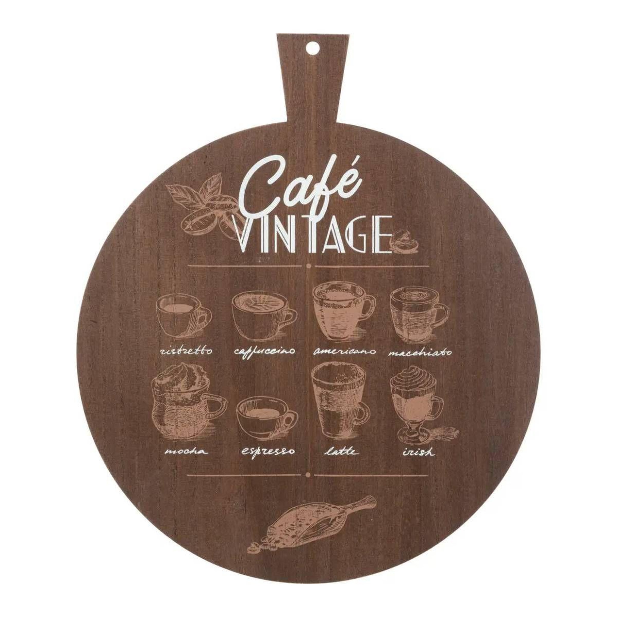 ATMOSPHERA Décoration murale vintage  café  45cm marron
