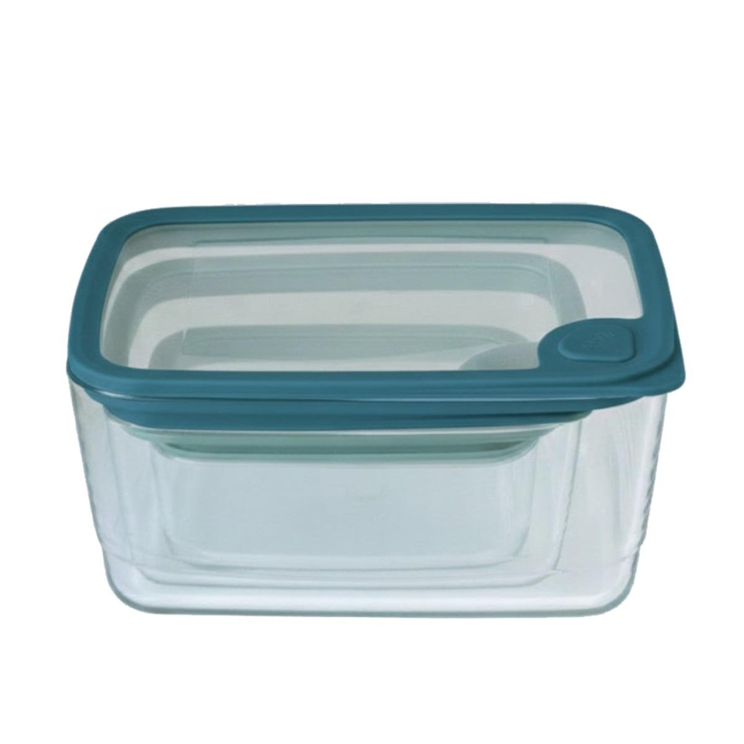 Set 3 boîtes en verre rectangulaires avec couvercles silicone 720 1500 et 2900 ml compatibles micro ondes Pebbly - vue 2