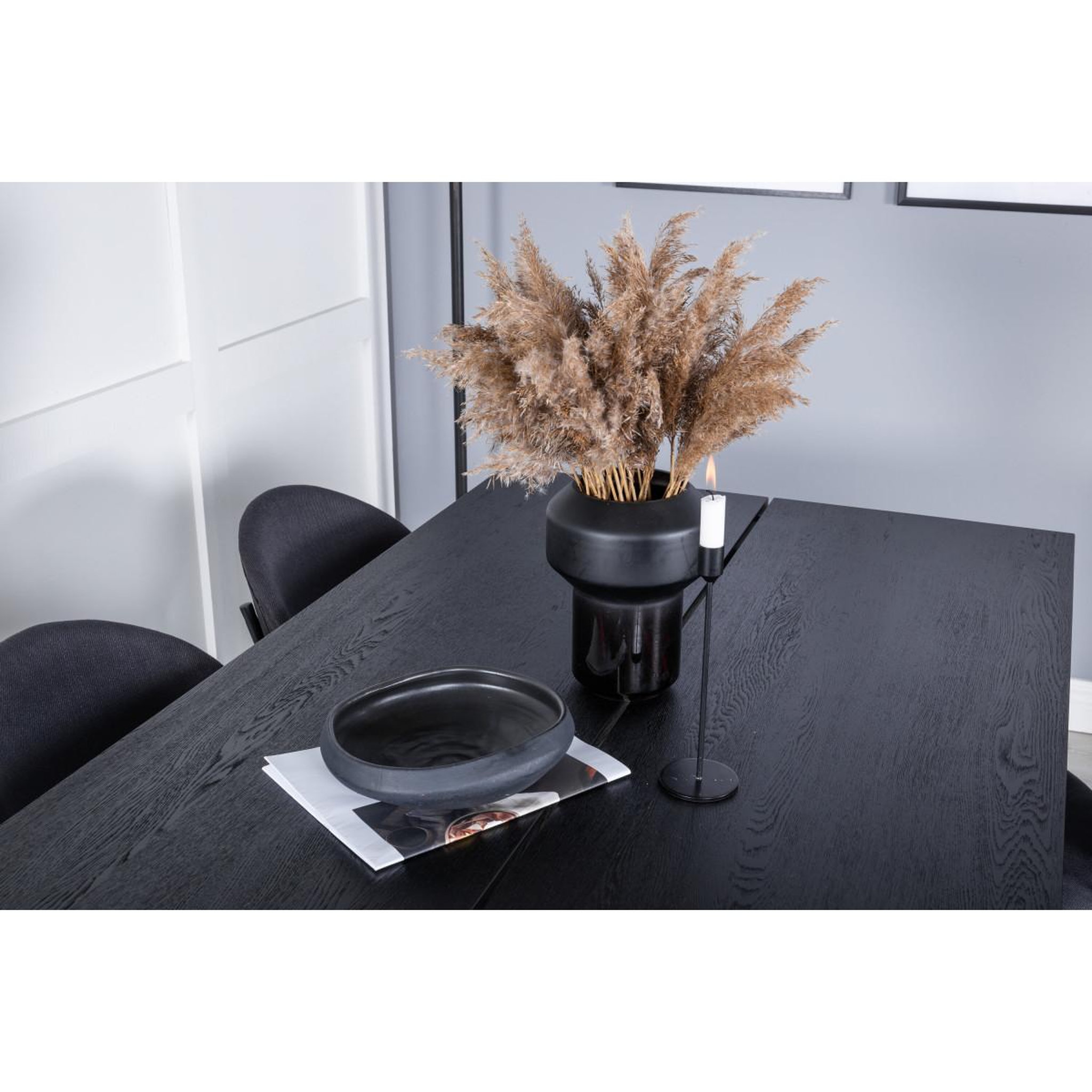 Voir la diapositive 6 : Paris Prix Ensemble table à manger extensible & 6 chaises  sleek & vault  195-280cm noir