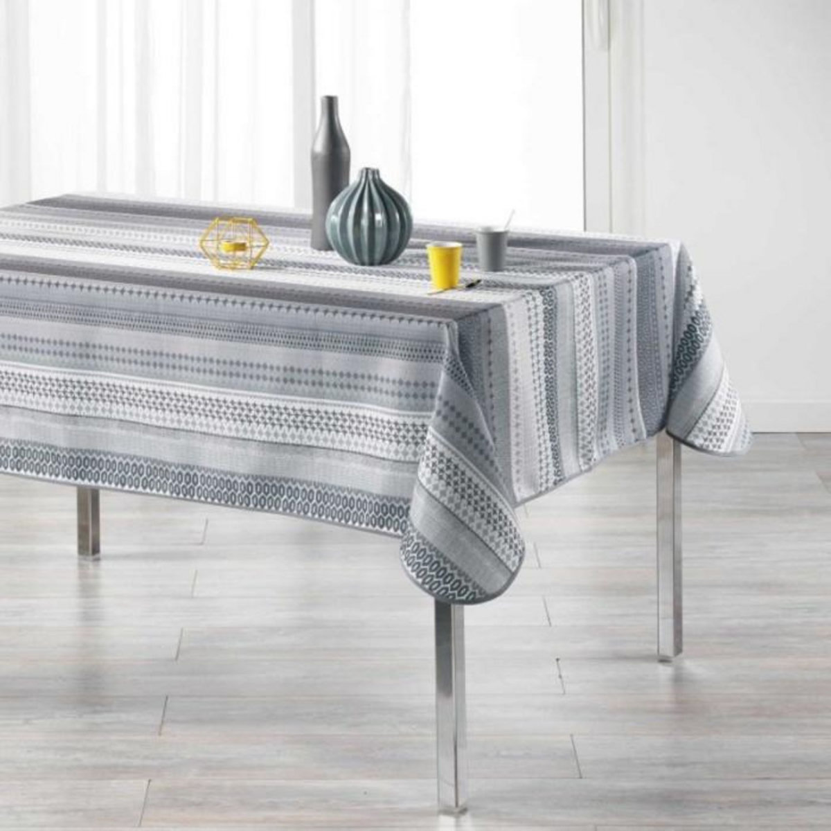 Paris Prix Nappe Rectangulaire Imprimée  Chacana  150x240cm Gris