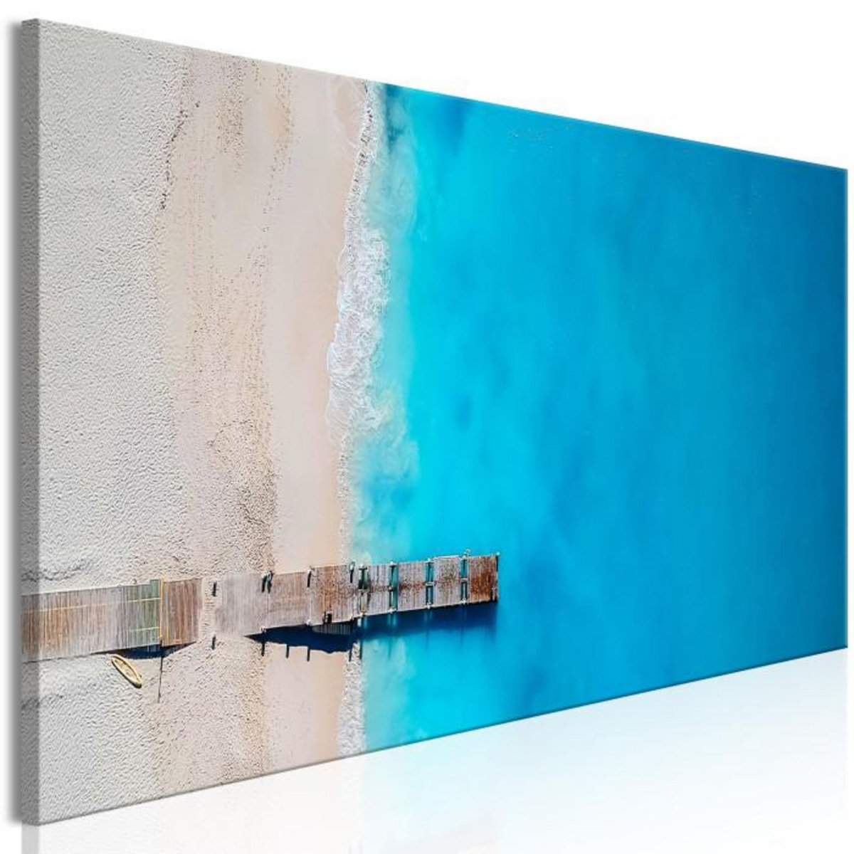 Paris Prix Tableau Imprimé  Sea & Wooden Bridge Narrow Blue
