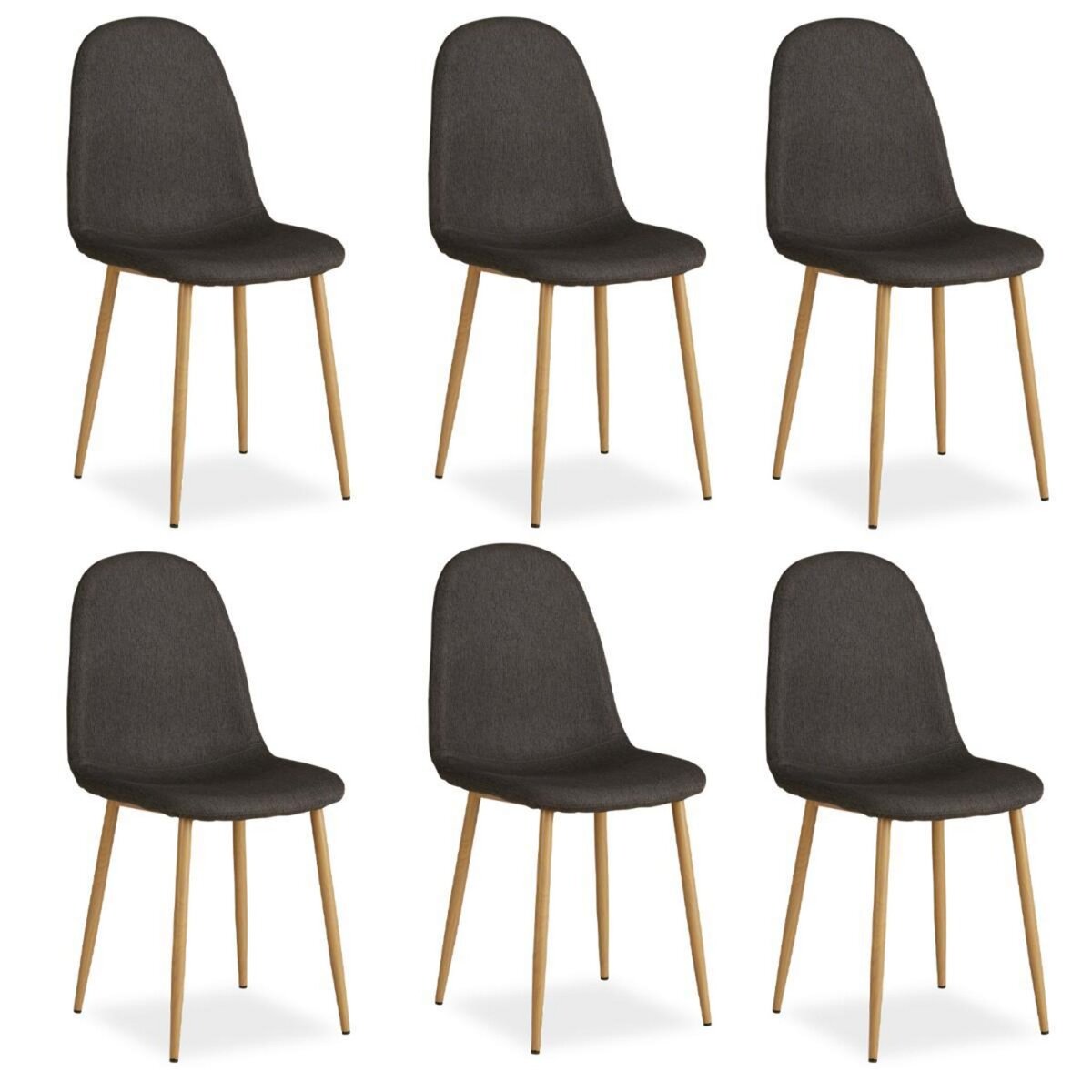 HomeStyle4U Ensemble de 6 Chaises de Salle à Manger Anthracite - Confort et Élégance