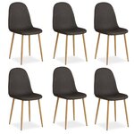 HomeStyle4U Ensemble de 6 Chaises de Salle à Manger Anthracite - Confort et Élégance