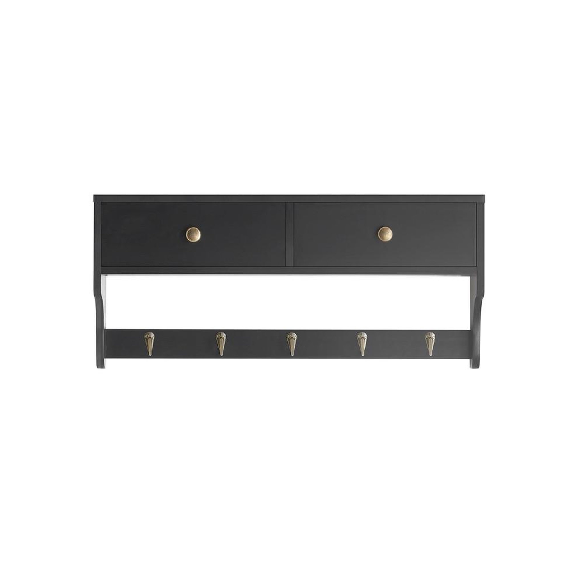 SOBUY SoBuy - Patère Murale à deux tiroirs - Moderne - FRG178. Coloris disponibles : Noir, Blanc