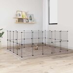 VIDAXL Cage animaux de compagnie a 36 panneaux et porte Noir 35x35 cm
