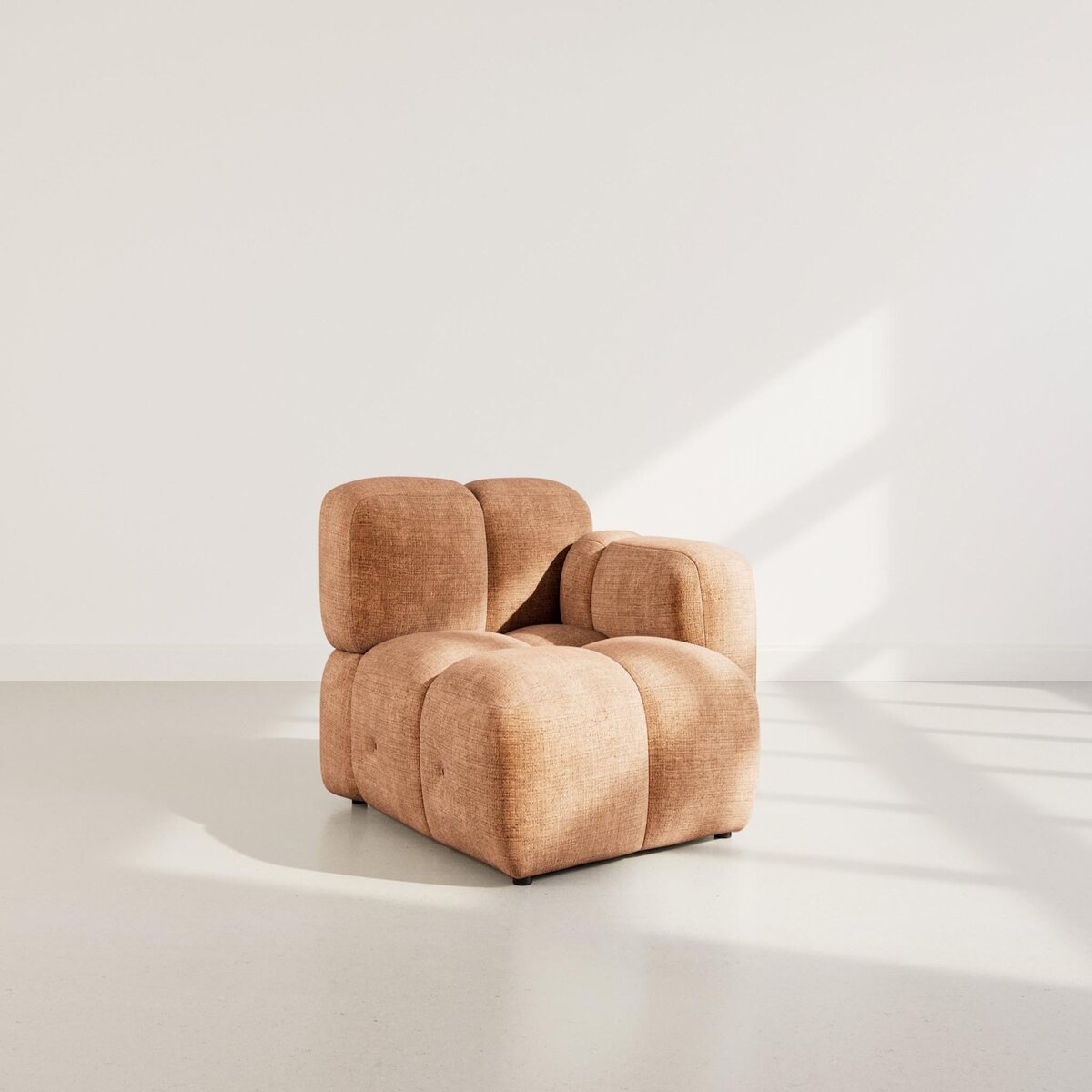 LISA DESIGN Grace - module d'assise droit en velours texturé