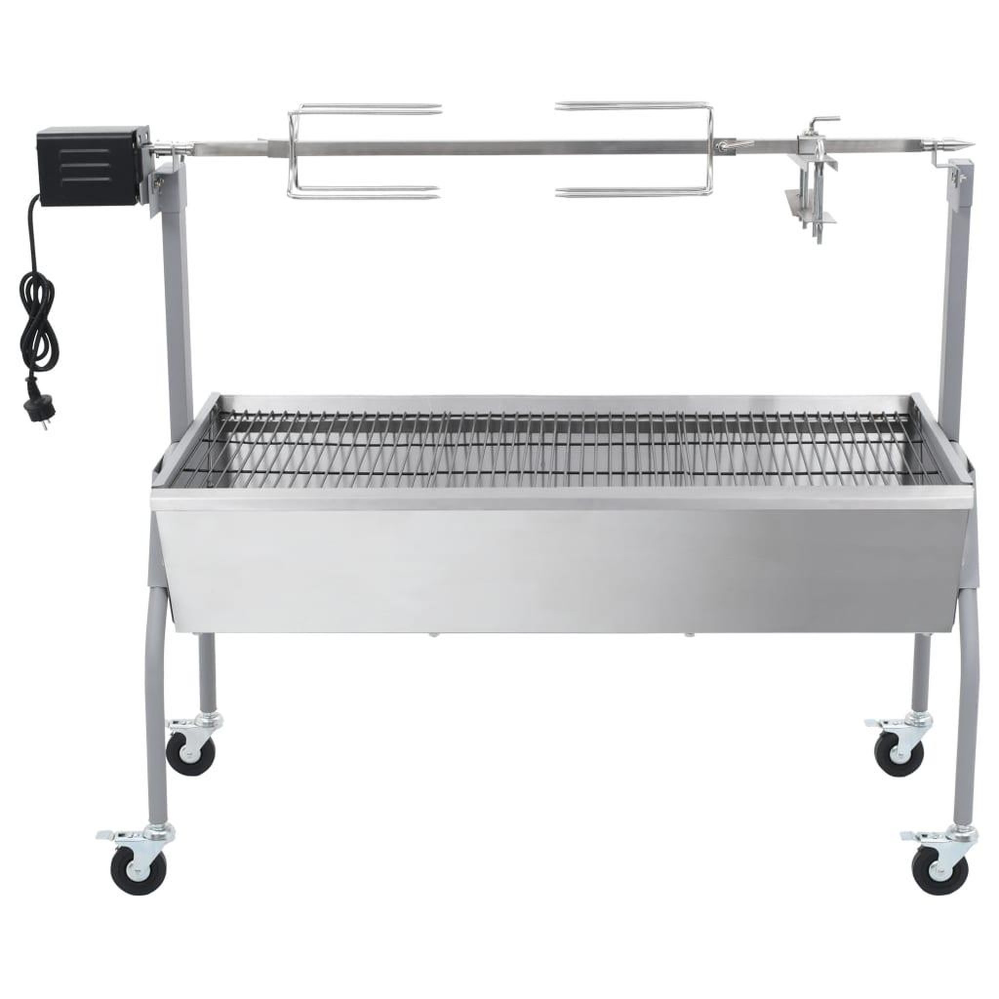 Voir la diapositive 2 : VIDAXL Rotissoire pour barbecue electrique Acier inoxydable