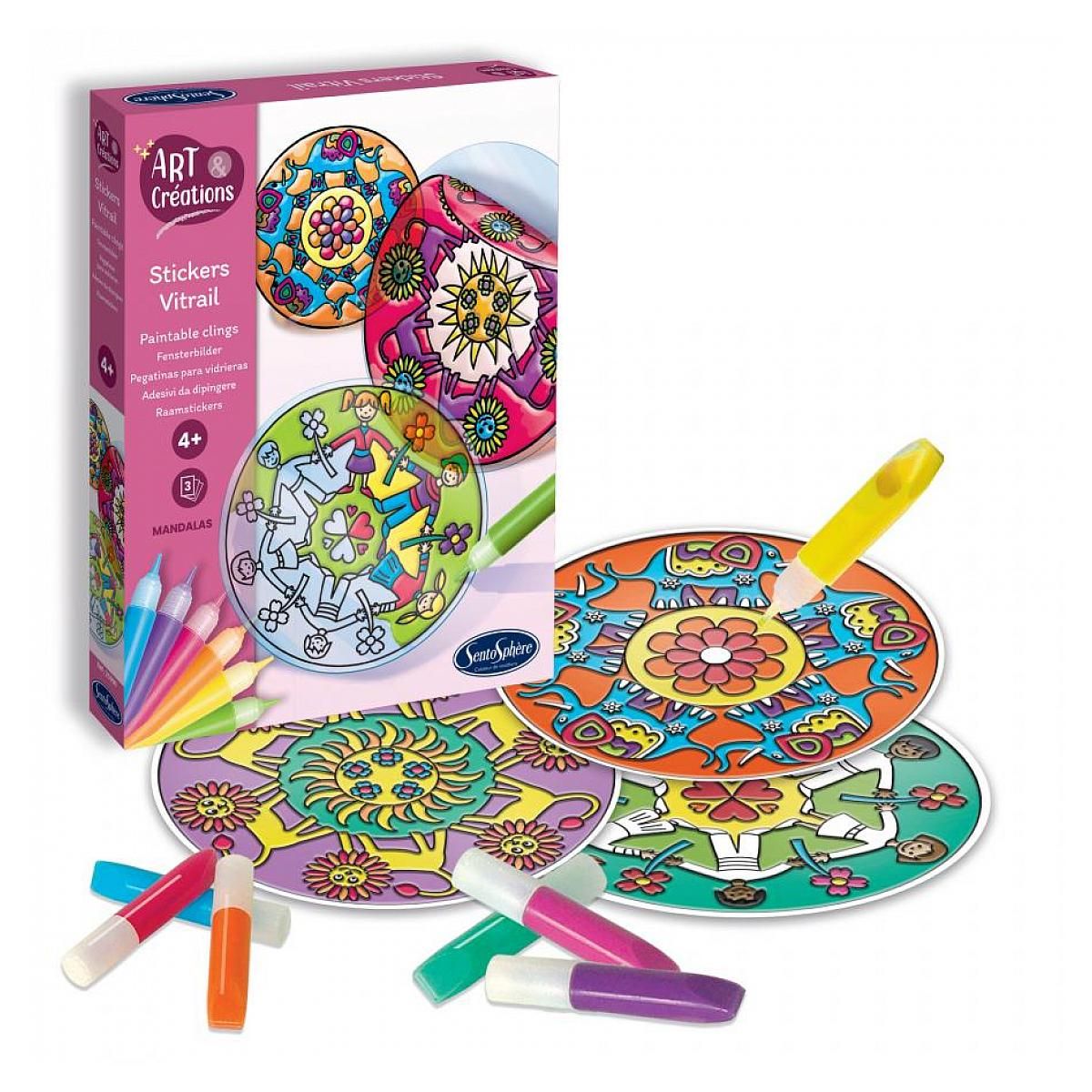 Sentosphere art et creation Stickers vitrail - mandalas