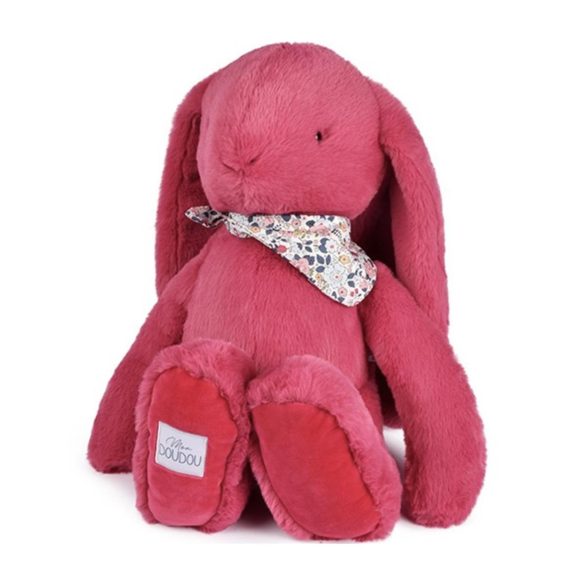 DOUDOU ET COMPAGNIE Peluche lapin fleurette fuchsia - 50 cm -