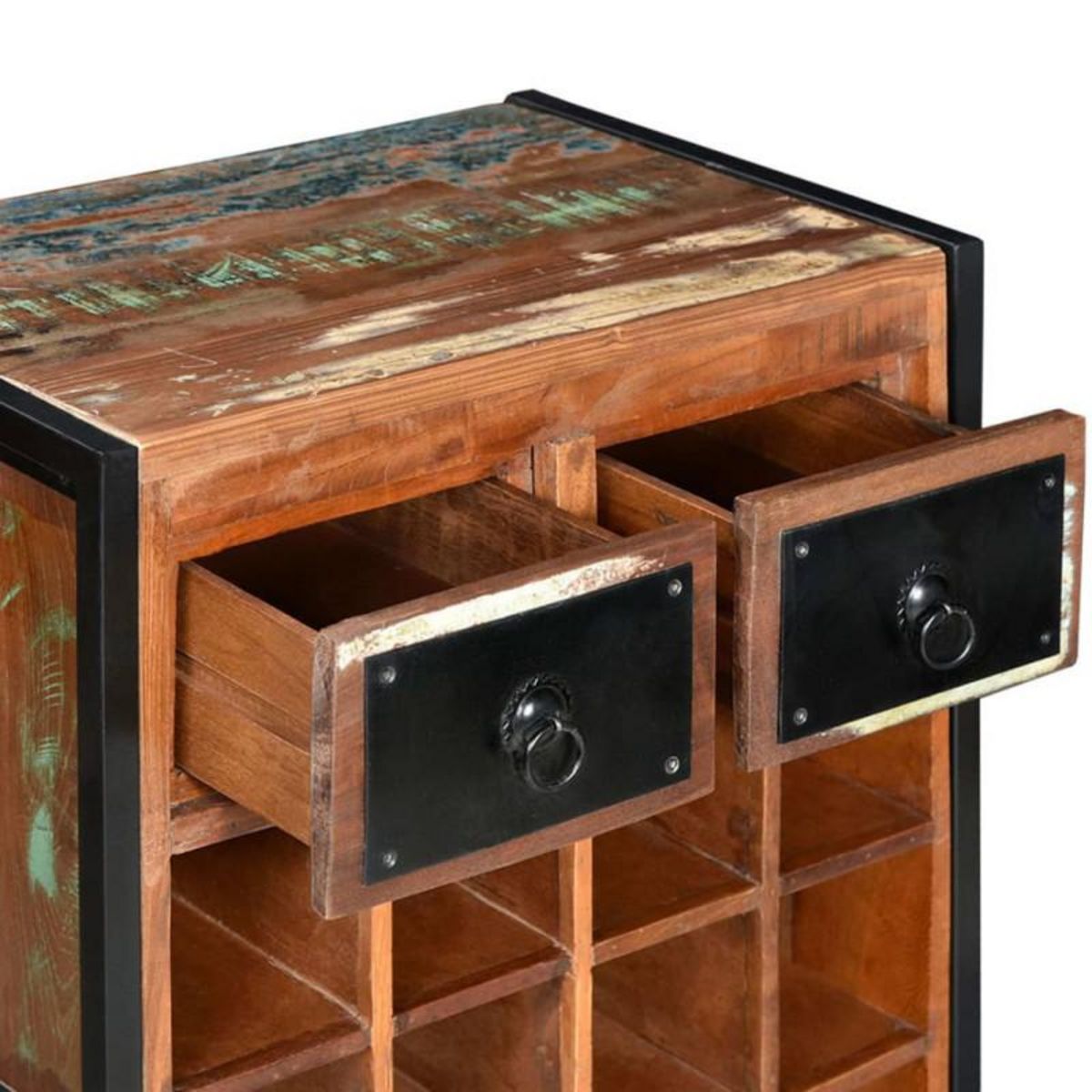 VIDAXL Casier à bouteilles 16 bouteilles Bois massif de récupération