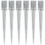 Voir la diapositive 1 : VIDAXL Piquets au sol 6 pcs Argente 9x9x75 cm Acier galvanise