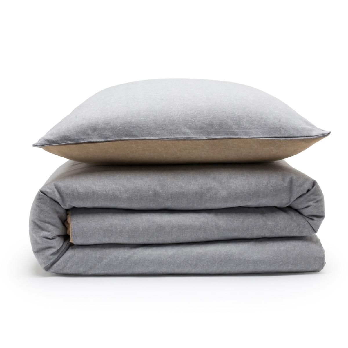 FUTURE HOME Parure de lit 2 personnes en flanelle coton 57 fils unie multico 240x220cm