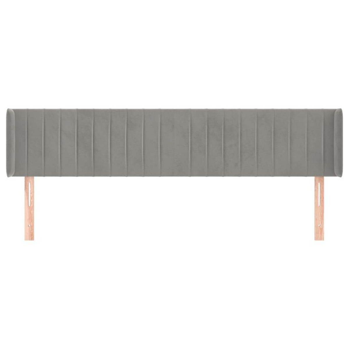 VIDAXL Tete de lit avec oreilles Gris clair 163x16x78/88 cm Velours