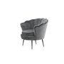 Voir la diapositive 4 : Paris Prix Fauteuil Coquillage en Velours  Calais  83cm Gris Foncé
