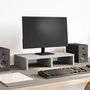 Voir la diapositive 1 : VIDAXL Support de moniteur gris béton 50x27x10 cm bois d ingénierie