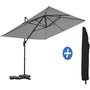 Voir la diapositive 1 : Habitat et Jardin Parasol jardin déporté en aluminium  Sky 4  - 3 x 4 m - Gris - Avec Housse
