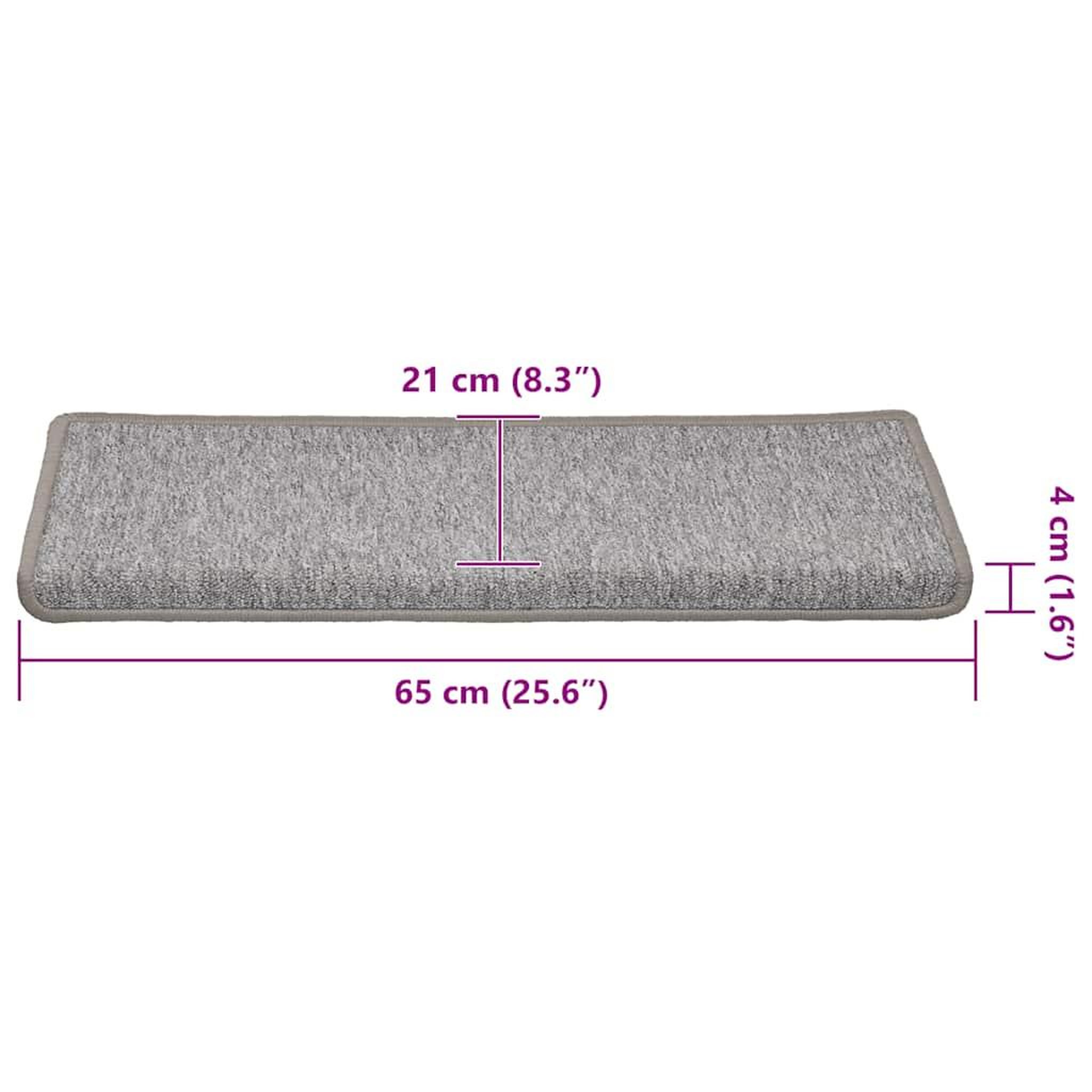 Voir la diapositive 6 : VIDAXL Tapis d'escalier 30 pcs 65x21x4 cm Gris clair