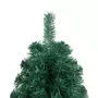 VIDAXL Demi-arbre de Noël artificiel pre-eclaire et boules vert 120 cm