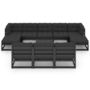Voir la diapositive 3 : VIDAXL Salon de jardin 11 pcs avec coussins Noir Bois de pin massif