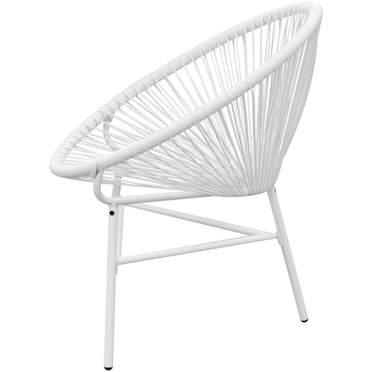 VIDAXL Chaise de jardin en corde forme de lune resine tressee blanc